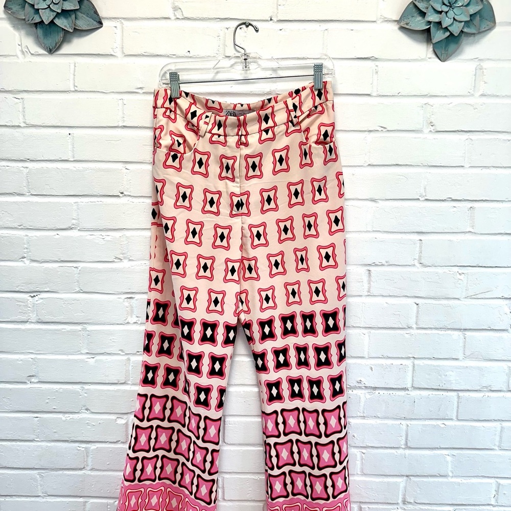 Zara Geometric Patterned Flare Pants